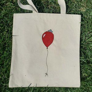 Hand painted cotton IT tote bag